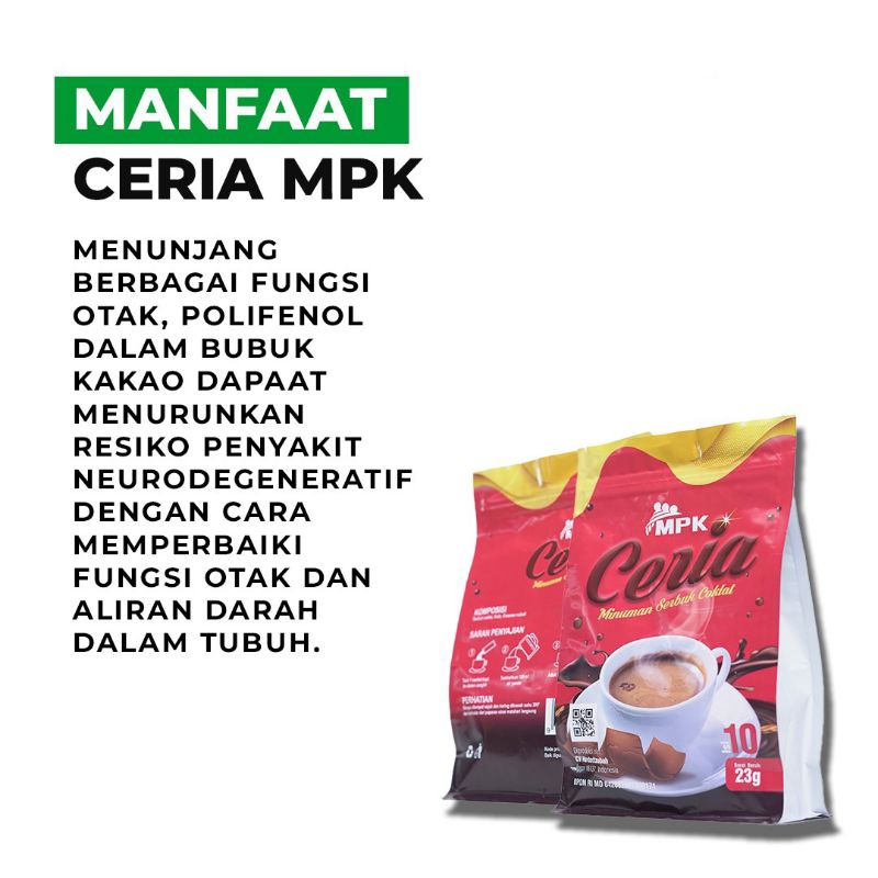 

Minuman Serbuk Coklat Ceria MPK Suplemen Otak & Stroke