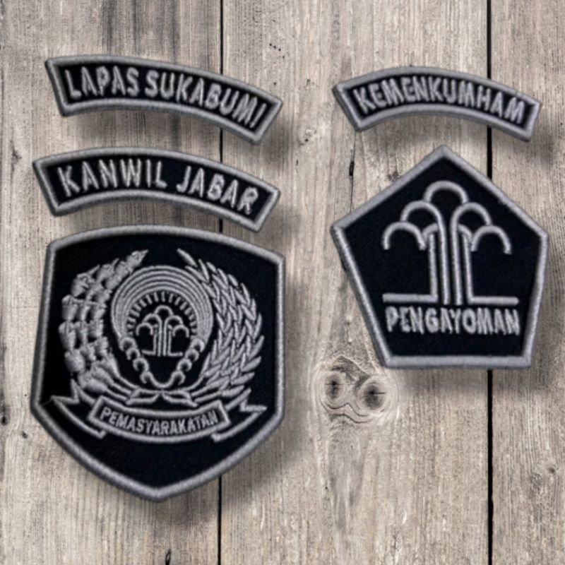 Atribut Lapas Kemenkumham/Pengayoman Terbaru Timbul Bordir Custom