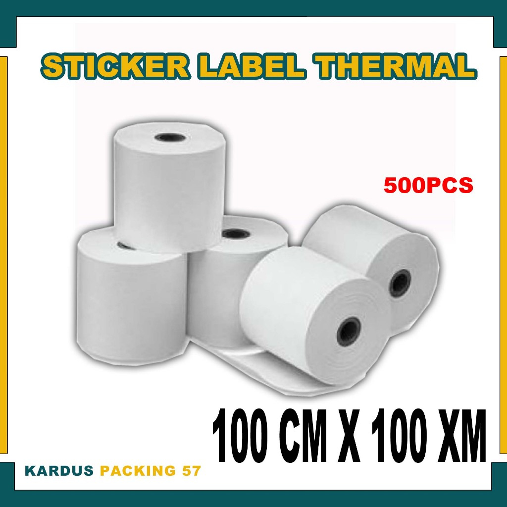 

Label Thermal 100x100mm Roll / Sticker Label Barcode Isi 500pcs Premium
