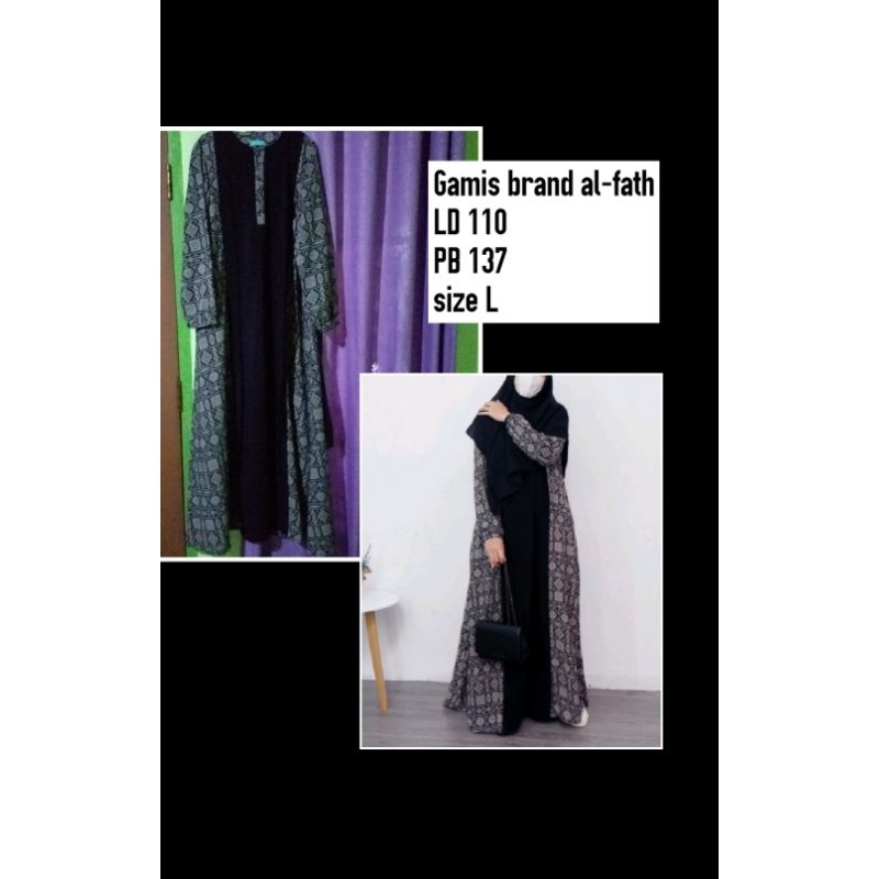 Gamis Motif Batik Monalisa Brand Al-Fath