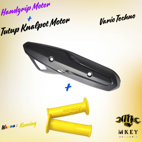 Tutup Pelindung Tameng Knalpot Vario 125 Techno Injection Plus Handgrip Domino Polos Standar