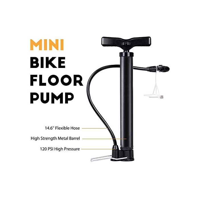 TaffSPORT Pompa Sepeda Gunung  untuk Sepeda Balap MAX 120PSI Pompa Sepeda Mini Portabel Mainan Bola 