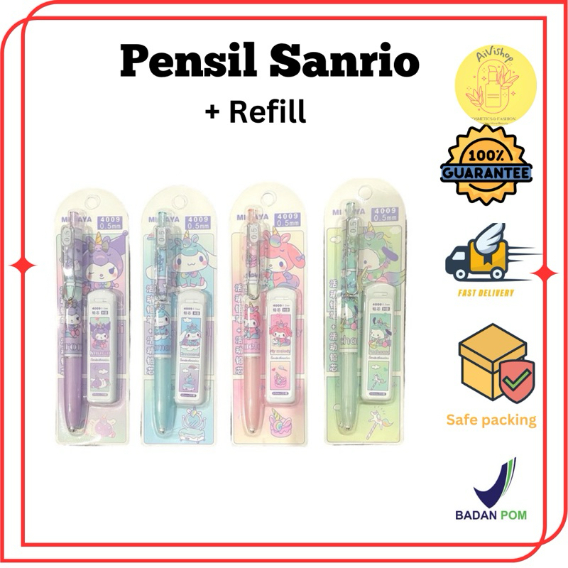 

Pensil Mekanik Sanrio 0.5 dan Refill desain Korea