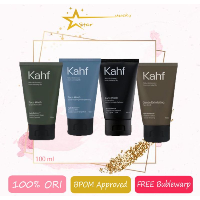 KAHF Man Face Wash Scrub Gentle Wash 100ml | Sabun Pembersih Wajah