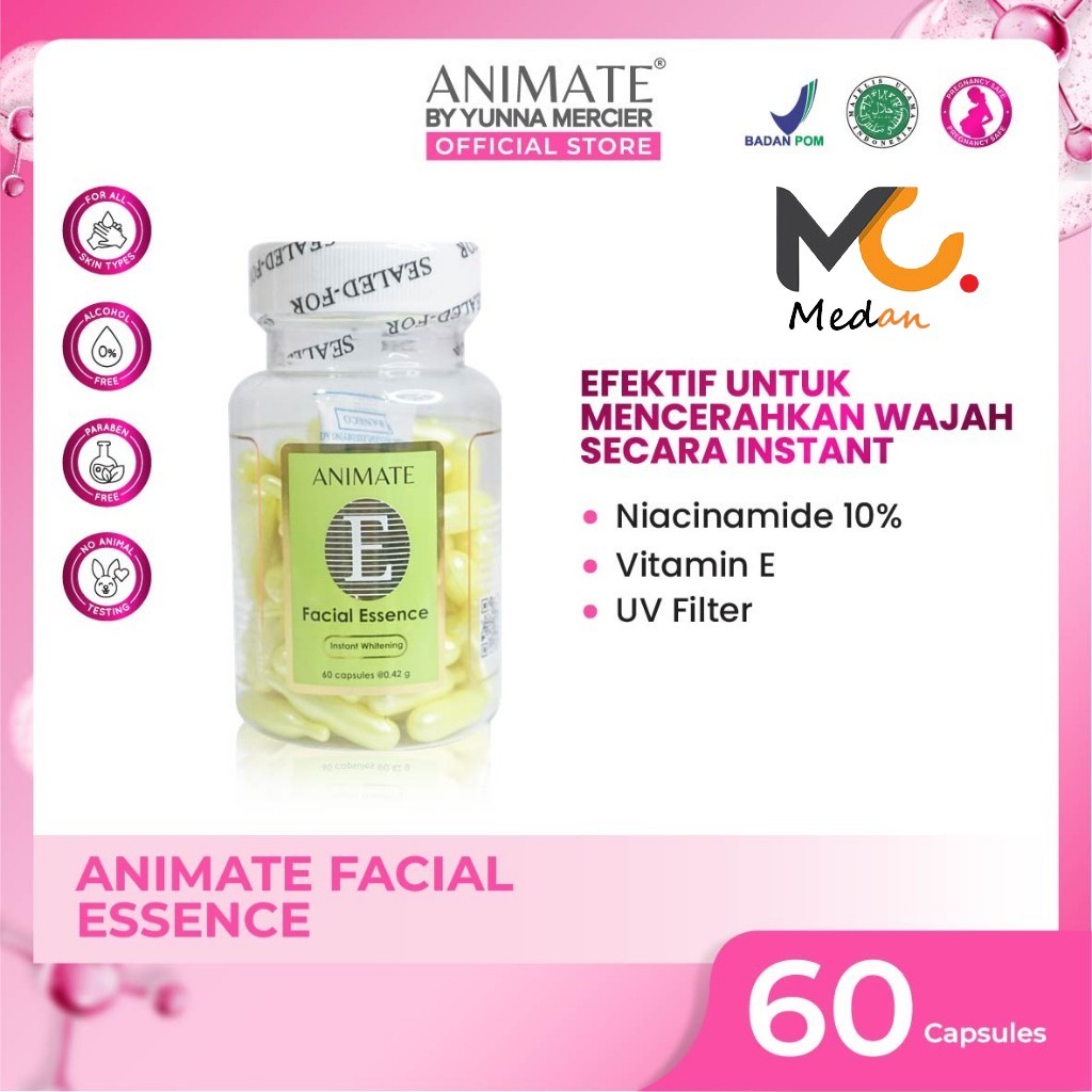 ANIMATE SERUM PEMUTIH WAJAH ISI 60 VITAMIN E ANIMATE USA FACIAL ESSENCE