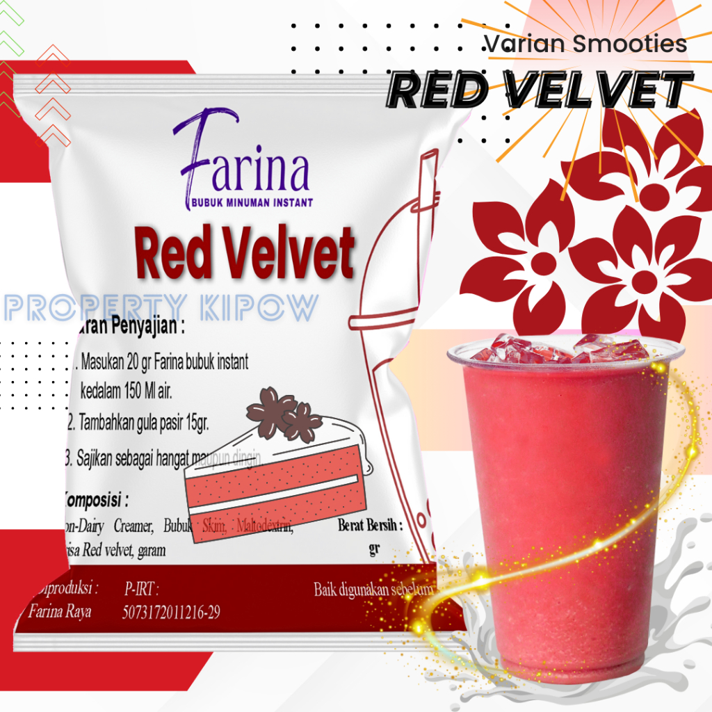 

FARINA Bubuk Minuman Red Velvet - Bubuk Minuman Red Velvet 1kg Plain