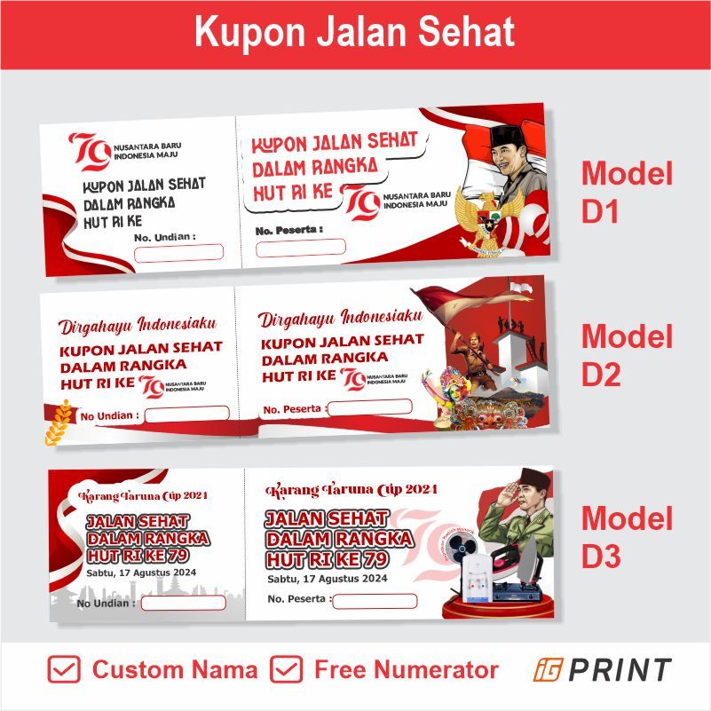 KUPON UNDIAN/KUPON JALAN SEHAT/TIKET