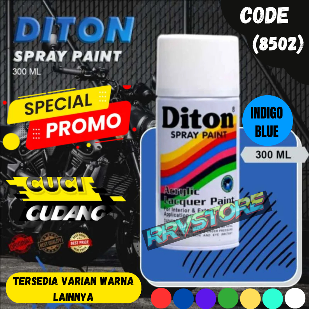 CAT SEMPROT DITON INDIGO BLUE (8502) 300cc CAT DITON WARNA BIRU INDIGO 300cc PYLOX