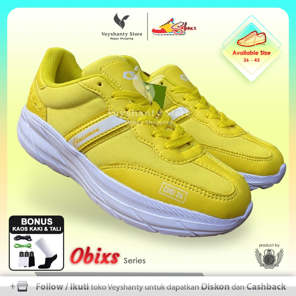 [VEYSHANTY] Sepatu Pria Wanita CS Obixs Premium Quality - Warna Kuning | Casual | Sport | Fashion | 