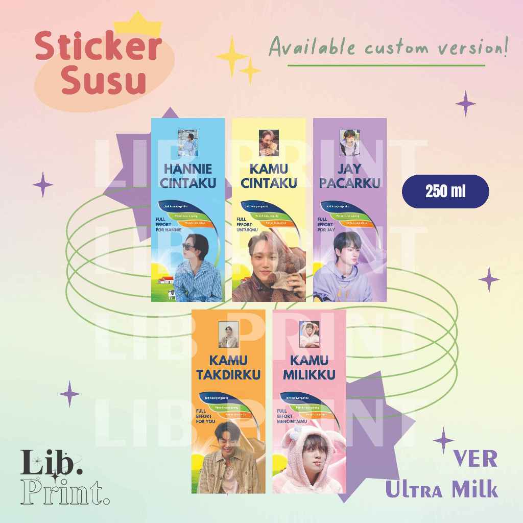 

STICKER ULTRA MILK CUSTOM NCT EXO NCT DREAM NCT 127 WAYV BTS TXT ENHYPEN SEVENTEEN FREEBIES KONSER