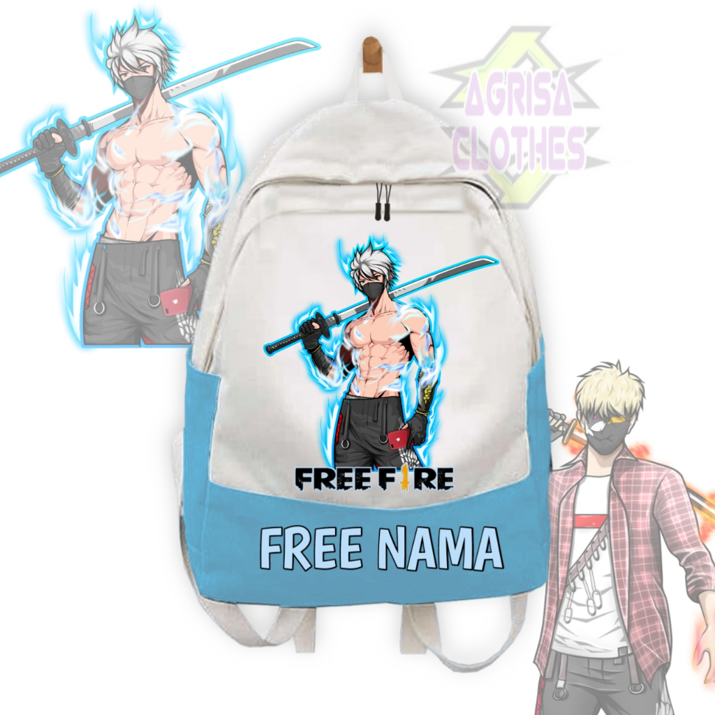 TAS RANSEL BACKPACK ANAK SEKOLAH SD/TK CUSTOM KARAKTER FREE FIRE PEDANG KATANA