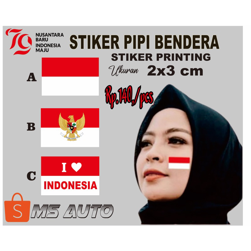 

stiker bendera merah putih/stiker pipi