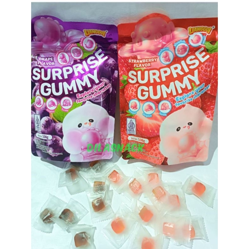 

Baru permen kupas viral 1 pack LIANGGUI SURPRISE GUMMY JELLY kupas jely