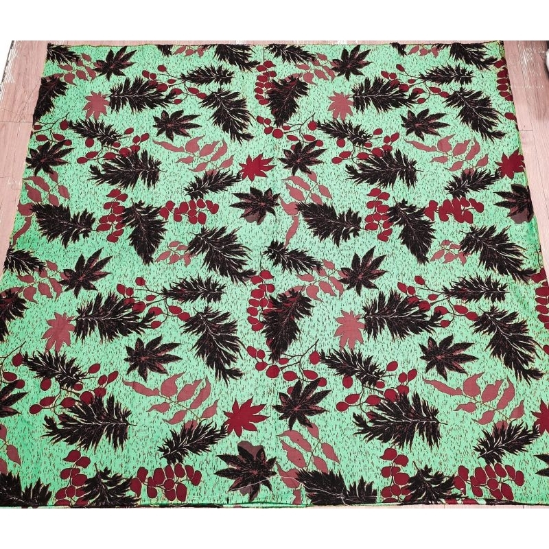 TERMURAH KAIN BATIK SOLO ECOPRINT DAUN HIJAU C233