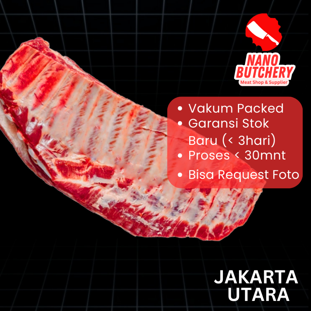 

Daging Babi Pork Ribs / Iga Murni Fresh (per 1kg) - Spare Ribs, Utuh