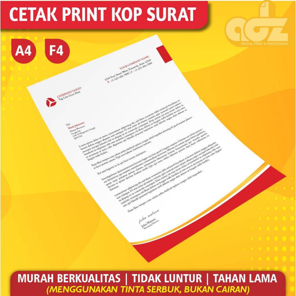 

Cetak Kop Surat | Print Kop Surat A4 dan F4 Murah Berkualitas