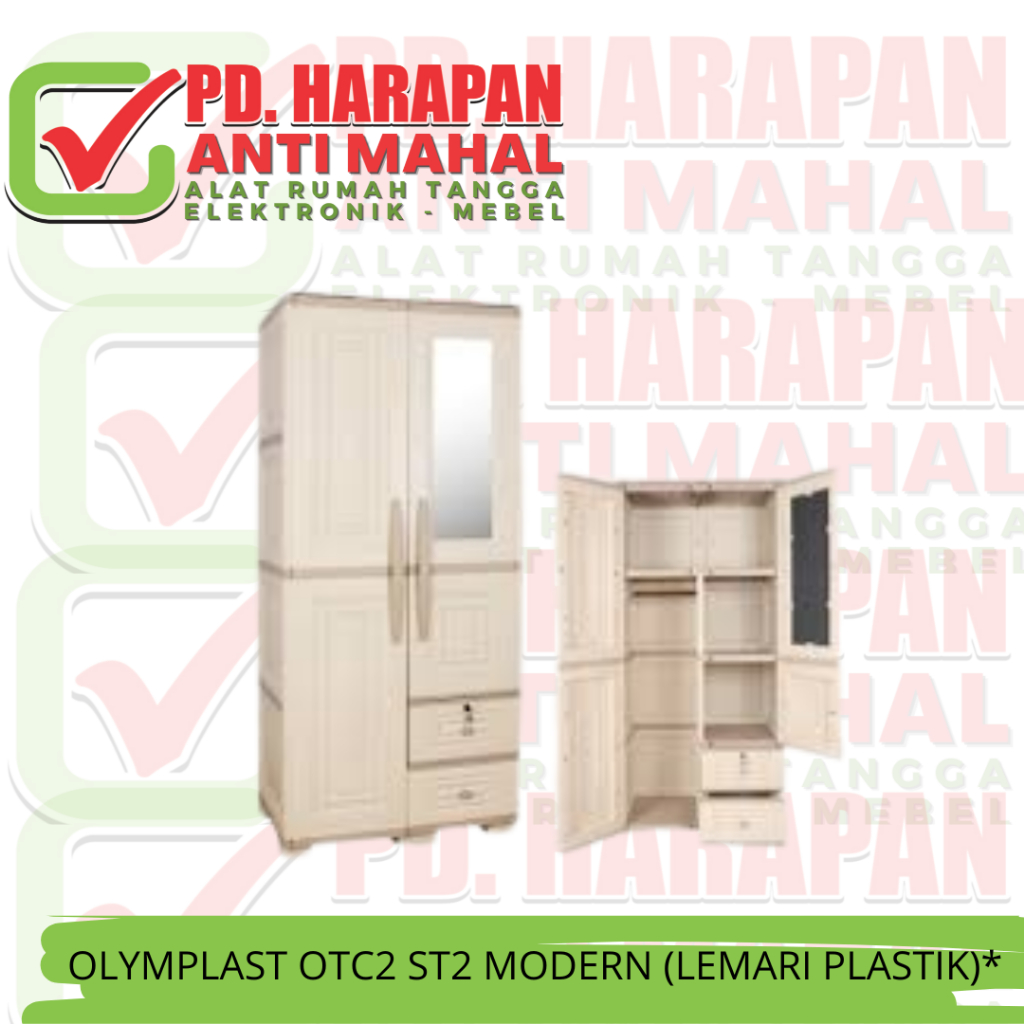 OLYMPLAST OTC2 ST2 MODERN/LEMARI PLASTIK OLYMPLAST 2PINTU/LEMARI PAKAIAN