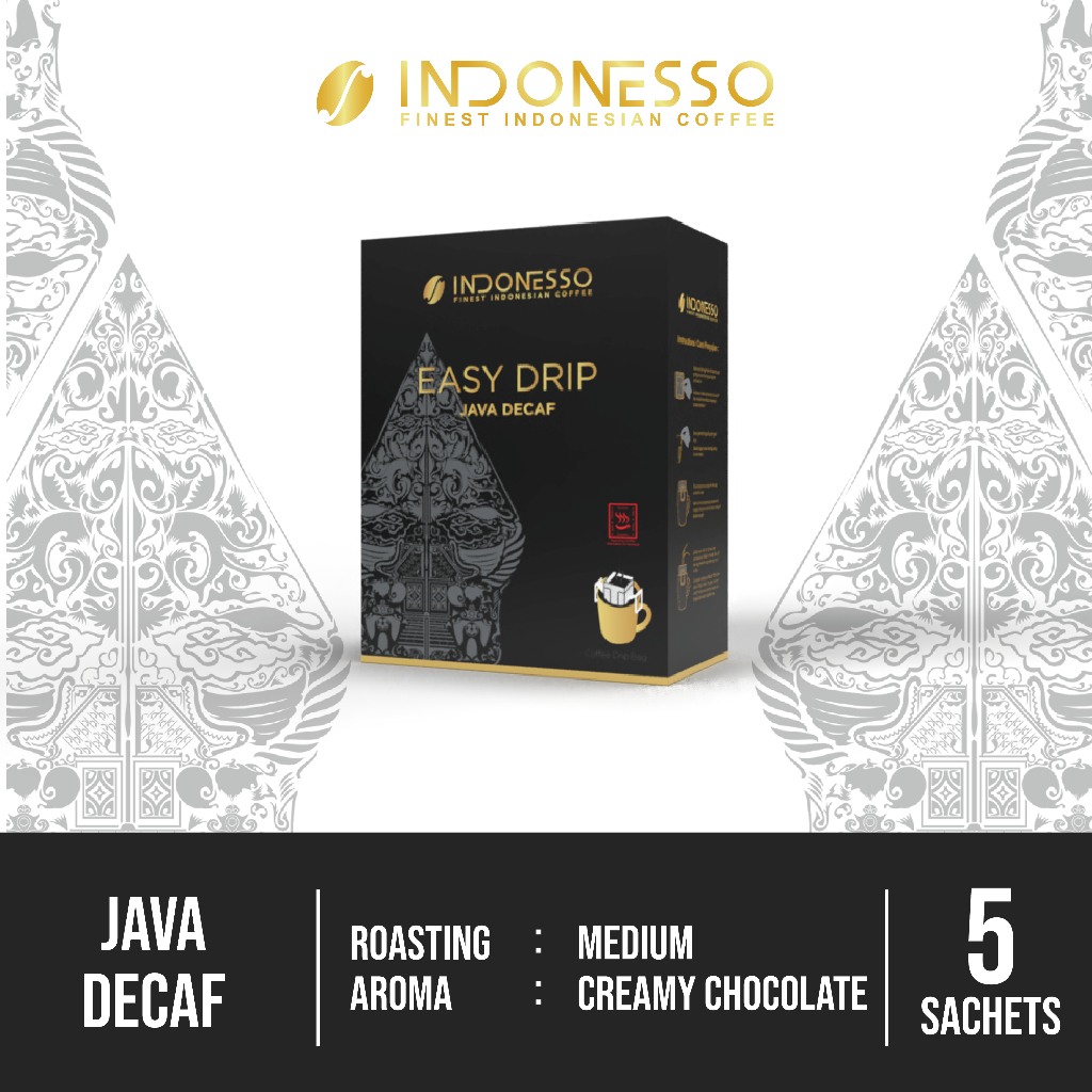 

INDONESSO Java Decaf Easy Coffee Drip Bag Kopi Drip 5 Sachet x 11g