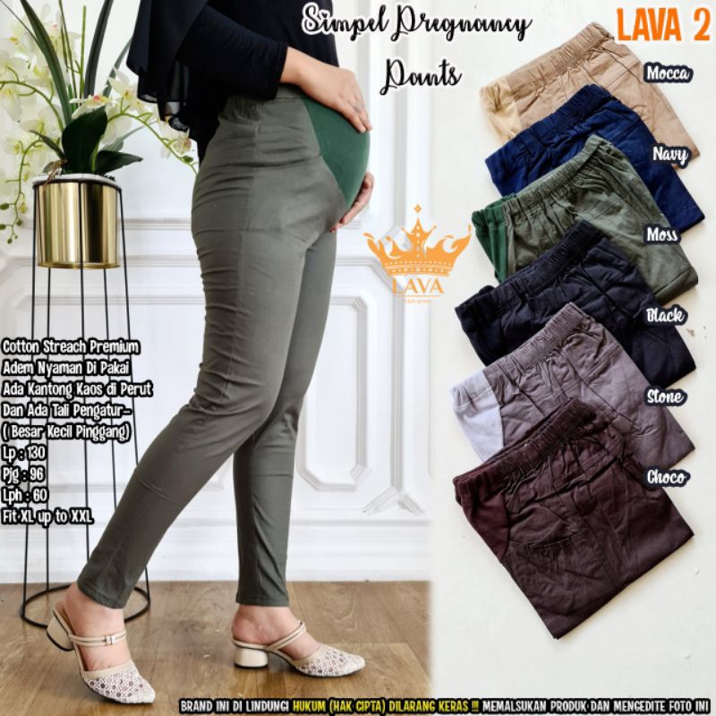 Celana Wanita Hamil Bahan Kain Celana Wanita bahan Melar Kekinian Terbaru 2024