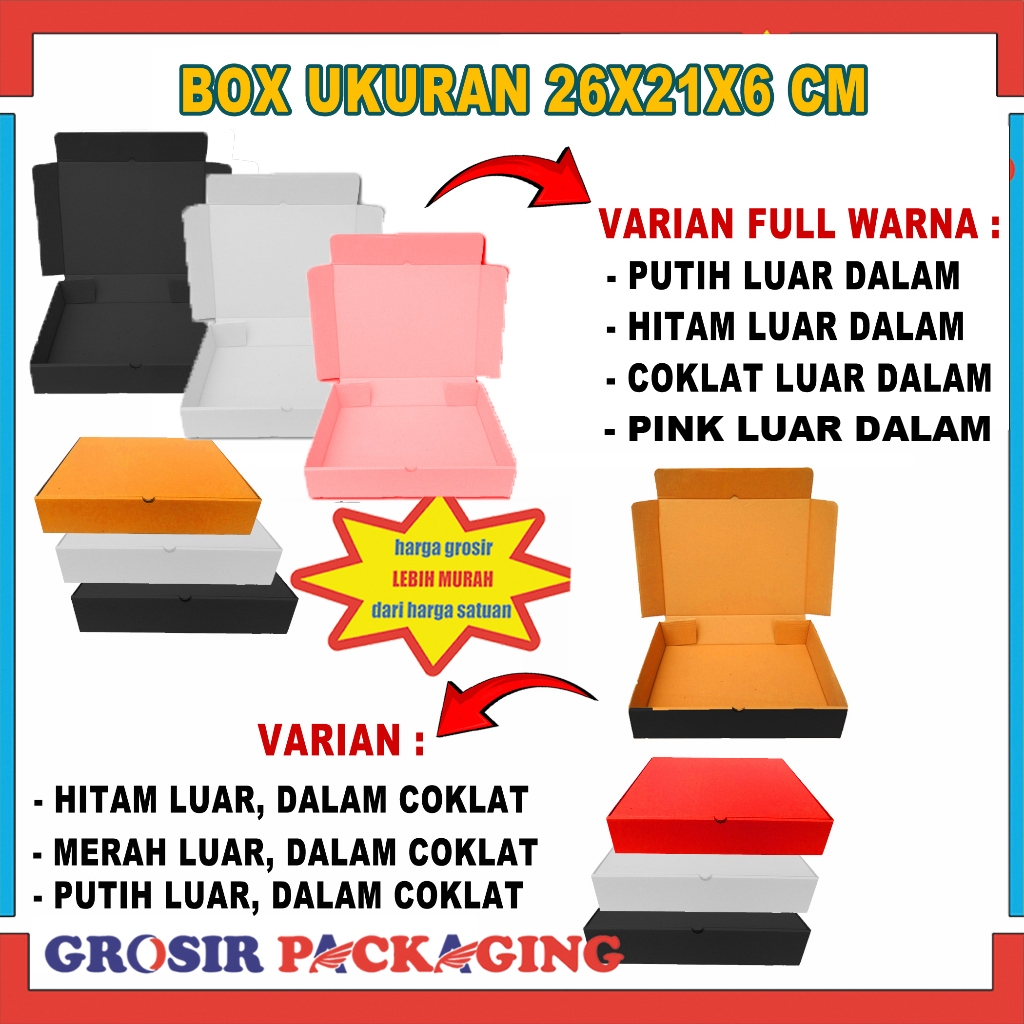 

Box 26x21x6cm |Box Dompet Panjang|Box Hampers|Kardus Polos|Kemasan Kardus