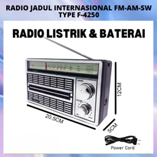NEW RADIO LISTRIK dan BATERAI JADUL F-4250 DENGAN 3 BAND AM-FM / PORTABLE RADIO JADUL UNIK
