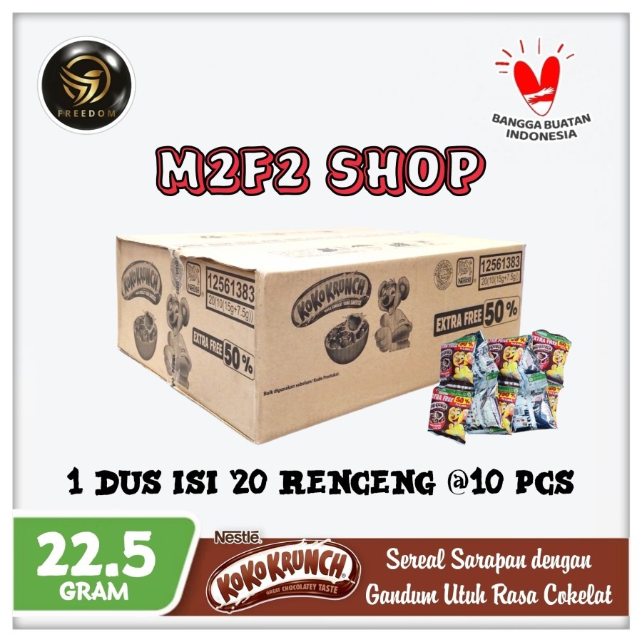 

Nestle Koko Krunch Sereal Gandum Utuh Rasa Cokelat Original Sachet - 22,5 gr (Kemasan Karton)