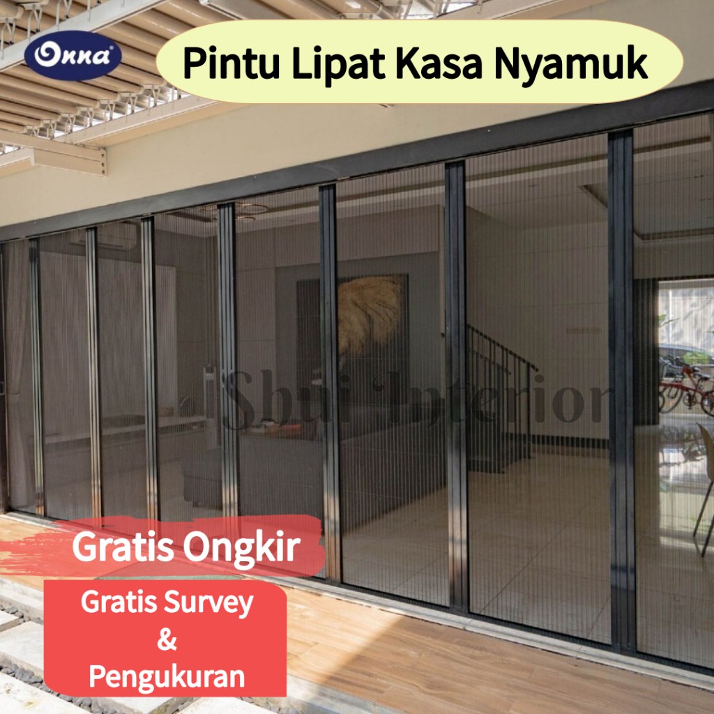 Onna lipat door - Ram Kasa Nyamuk kawat pintu geser jaring strimin