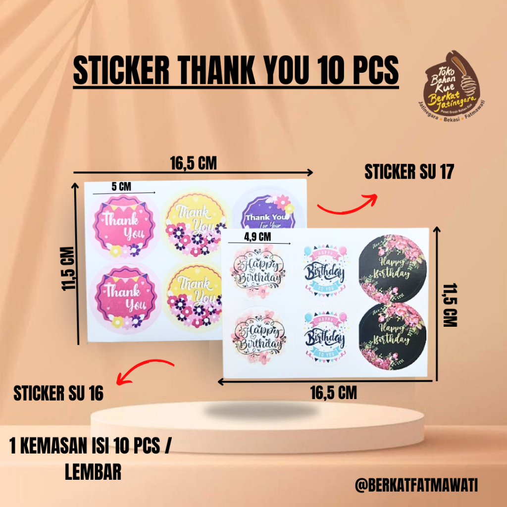 

STICKER BOX THANK YOU SU 17 DAN 16 / STICKER BOX 10 PCS / STICKER THANK YOU KEMASAN