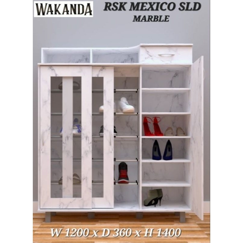 Rak sepatu 3 pintu plus rak kaos kaki