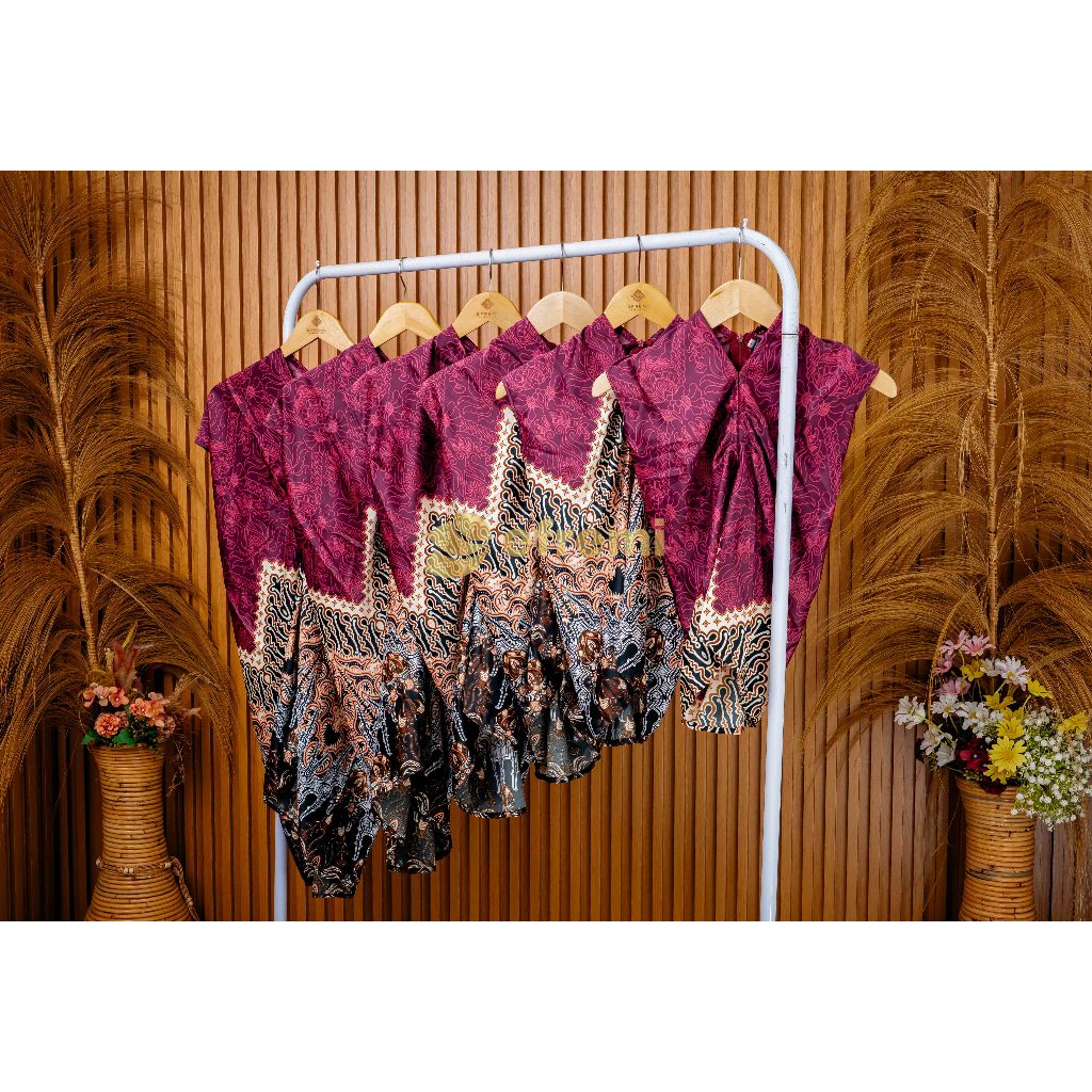 ESA141 TBP KAFTAN ANAK//KAFTAN BATIK SATIN ANAK PEREMPUAN/ KAFTAN SARIMBIT KELUARGA//COUPLE FAMILY