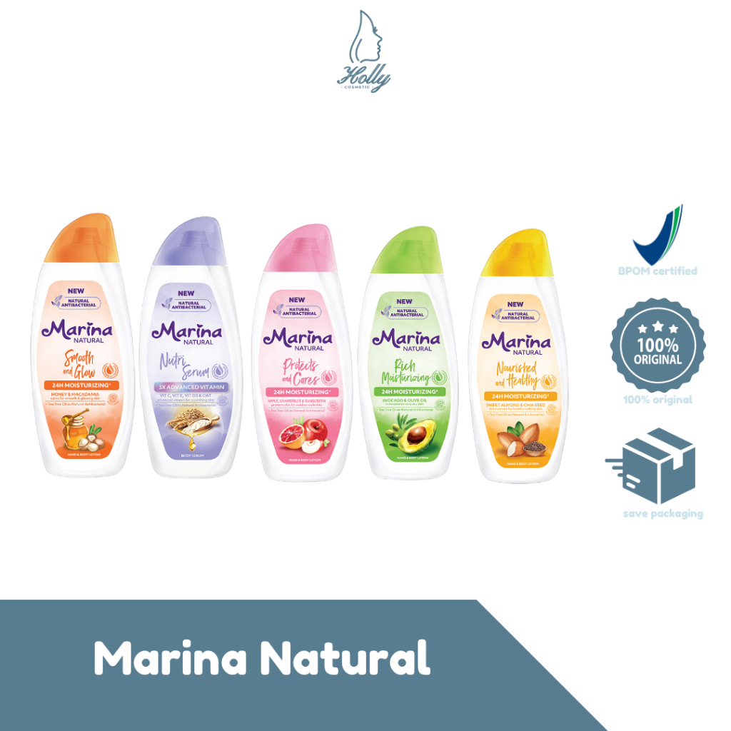 HOLLY - Marina Natural Hand & Body Lotion 95ml / Body Lotion Marina Kecil