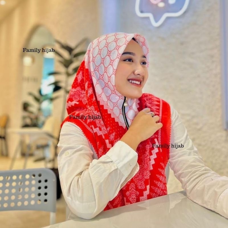 Hijab segi empat Zipper resleting instan