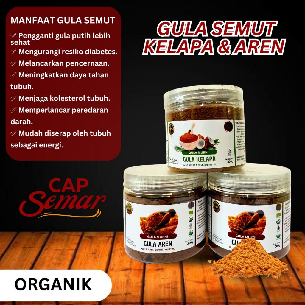 

[ ORGANIK ] Gula Aren & Kelapa Asli Semut Bubuk 300 Gram - 100% Murni Air Nira - Kualitas Ekspor