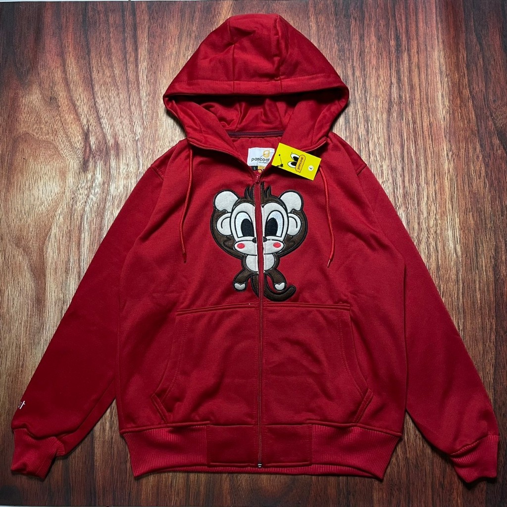 JAKET HOODIE PANCOAT MONKEY MERAH FULLTAG