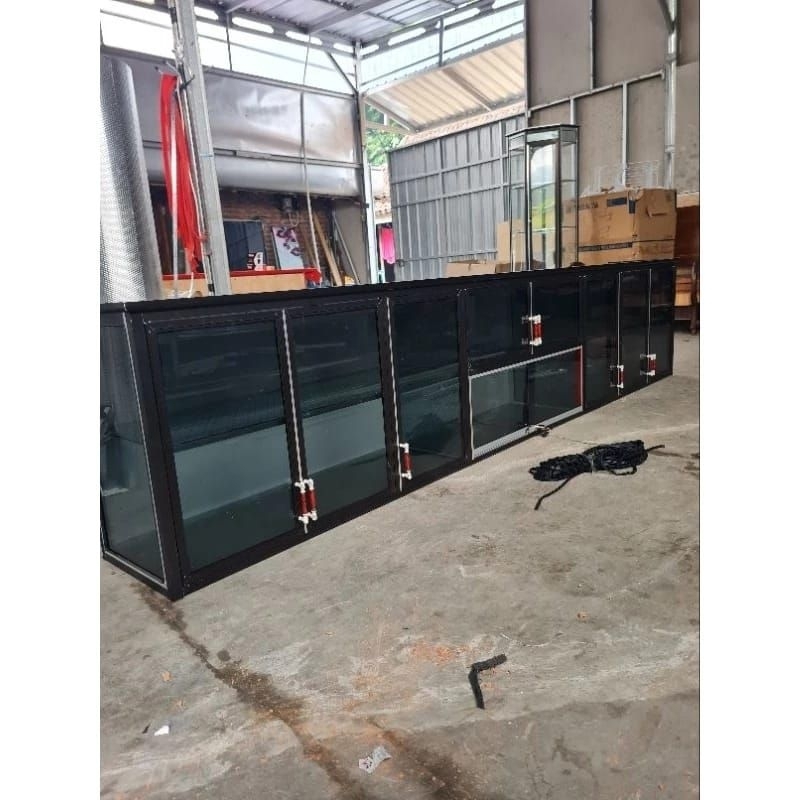 Kitchen set rak gantung lemari dapur kaca alumunium