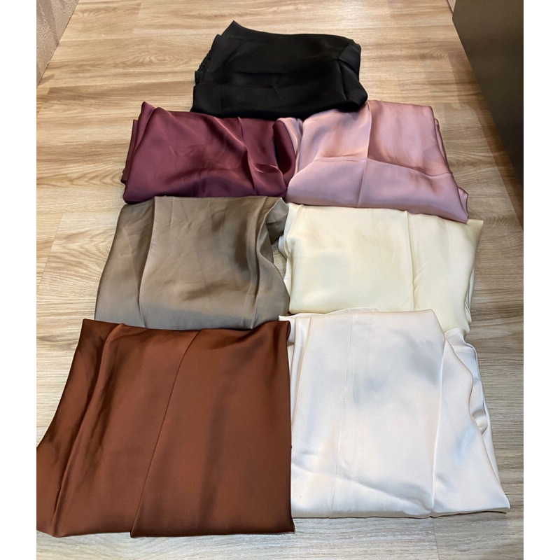 rok polos satin lembut korea