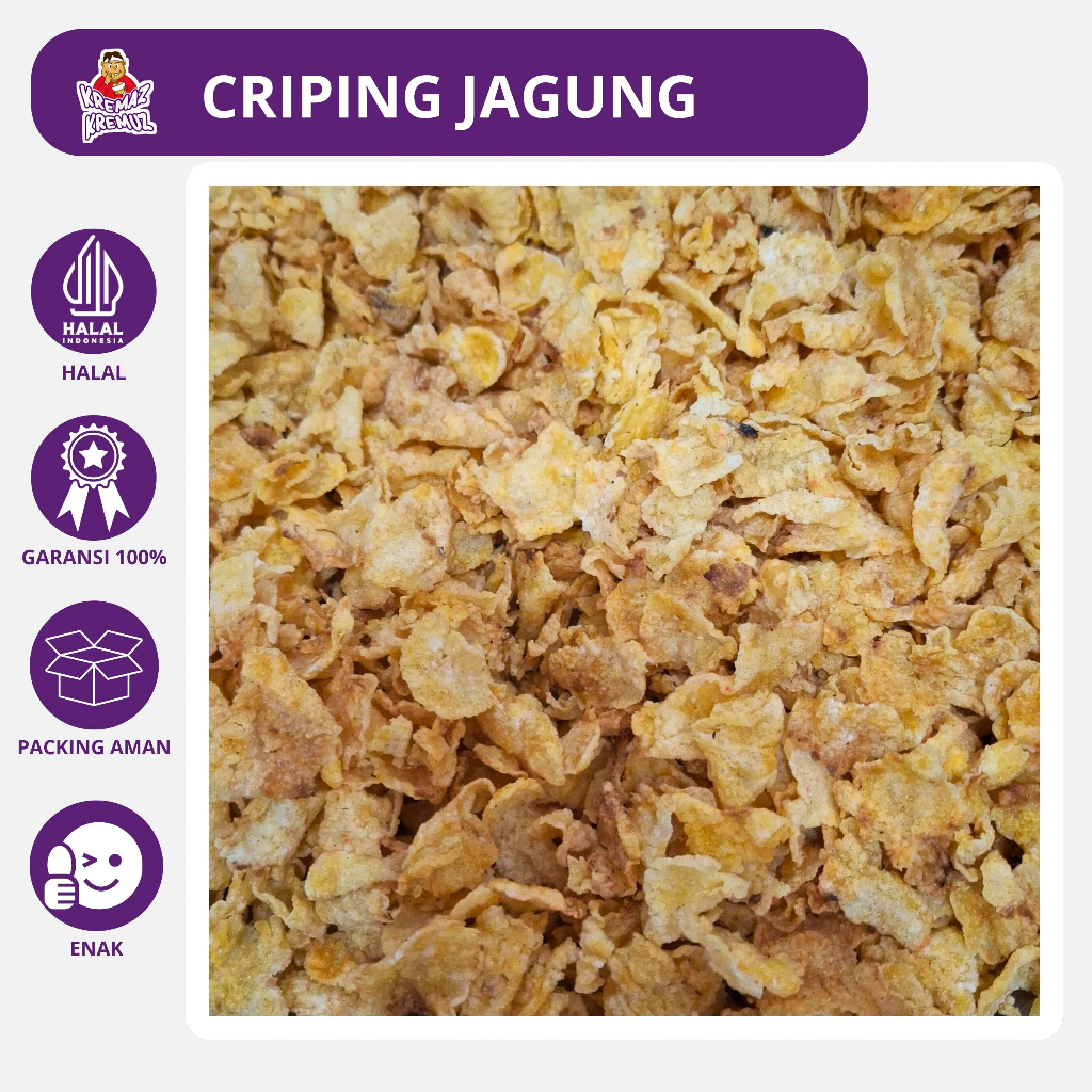 

CRIPING JAGUNG KERIPIK JAGUNG ASIN CAMILAN GURIH 300gr