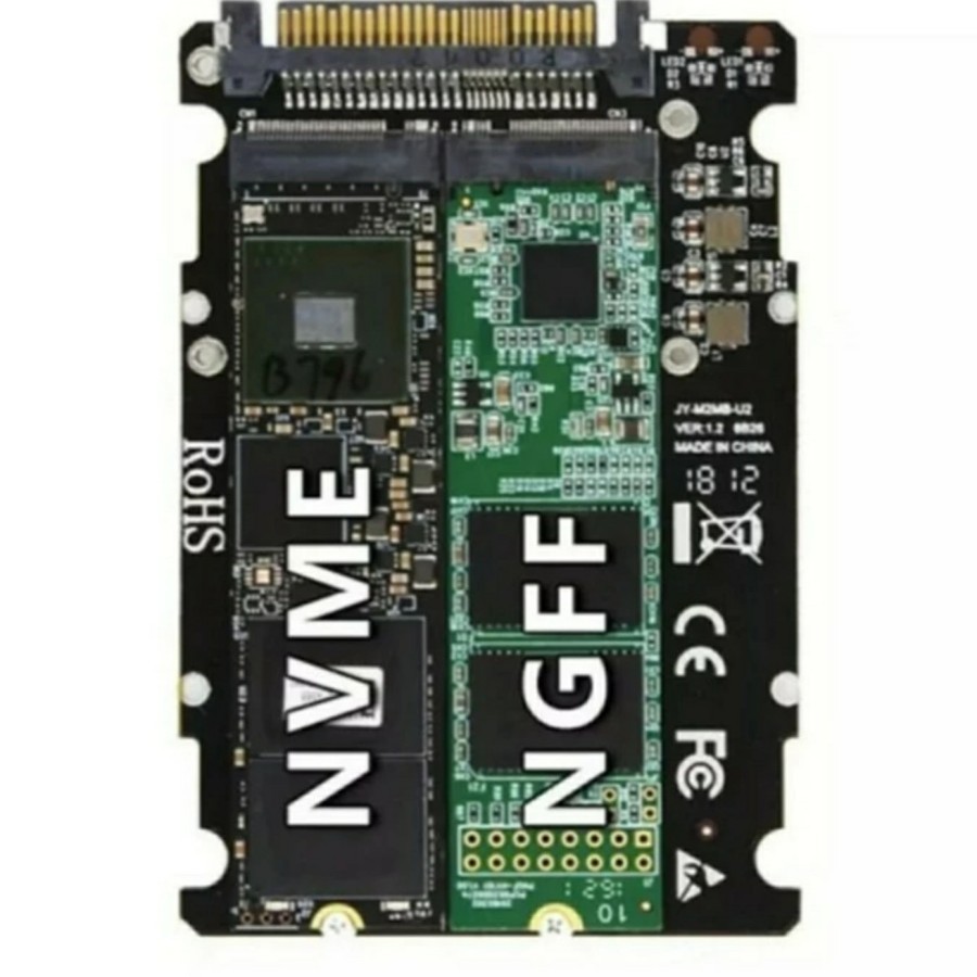 Nvme and M.2 Ngff to Sas U.2 sata Male / Casing plastic / adapter sas to sata