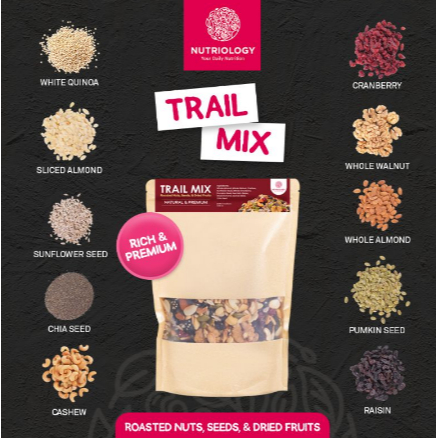 

Trail Mix Nutriology 500 gr Roasted Nut Seed Dried Fruit Cemilan Enak Diet Sehat Praktis murah Bergizi Premium Alami