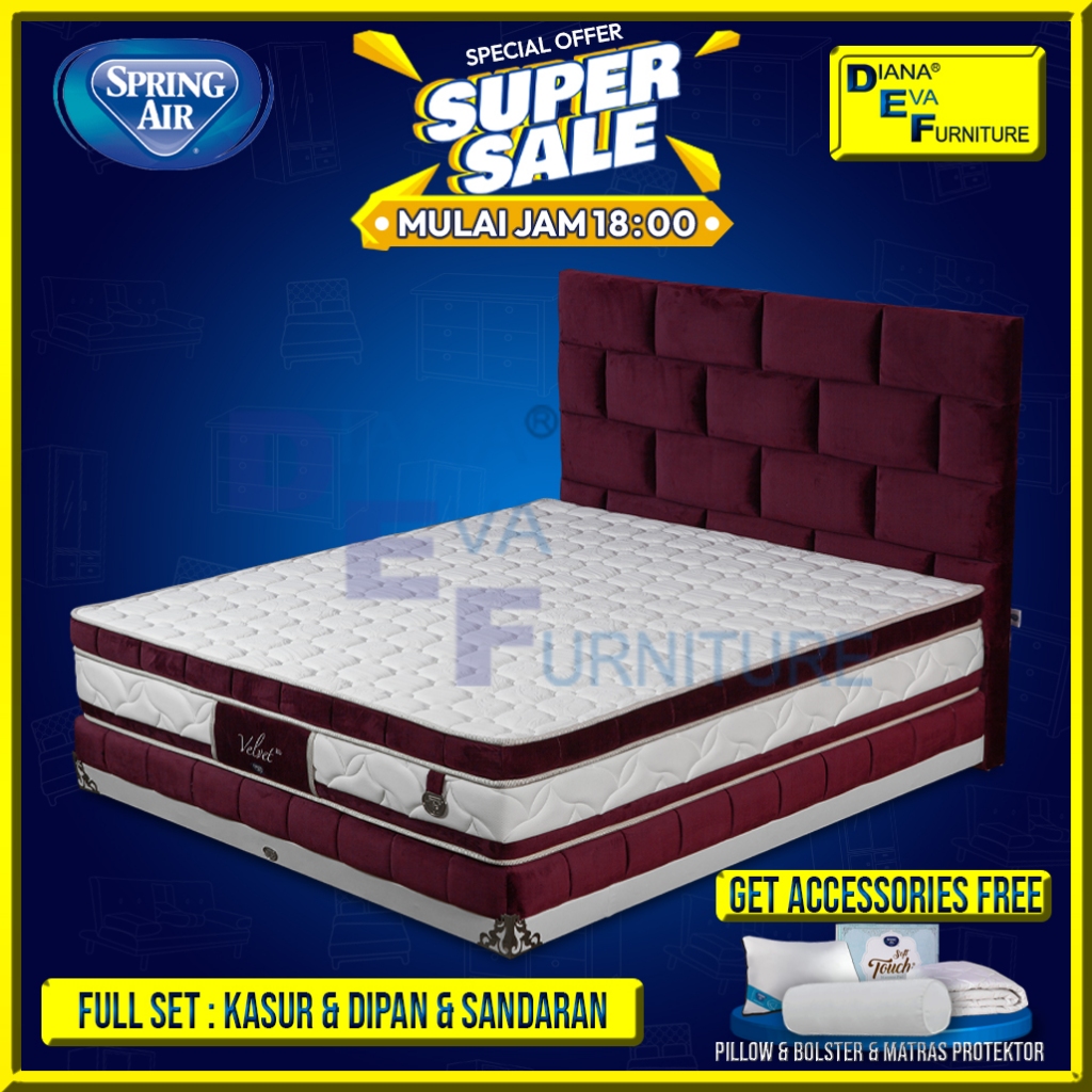 Spring Air Velvet HD Set Kasur Springbed