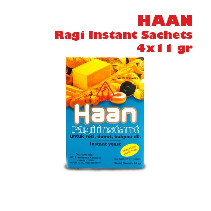 

HAAN RAGI Instant Yeast Box 4x11Gr Isi 4 Sachet