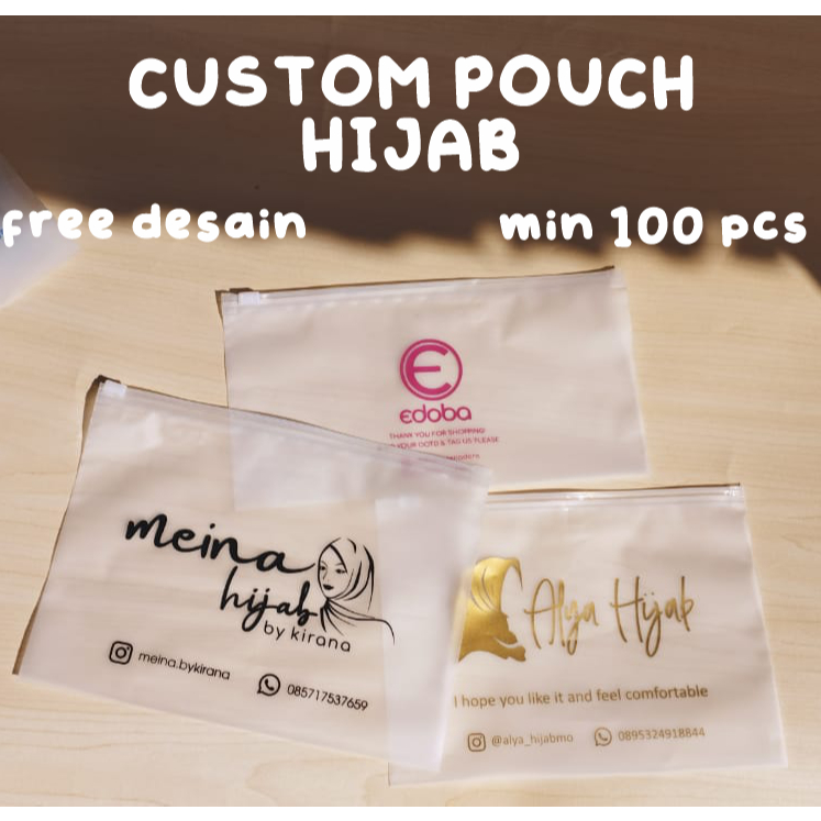 SABLON PLASTIK ZIPPER BAG / ZIPPERBAG / ZIPLOCK BAG HIJAB (COCOK UNTUK KEMASAN HIJAB)