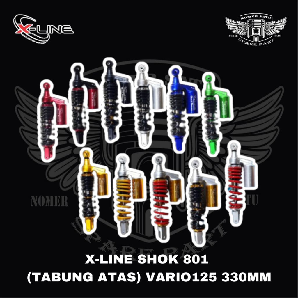 X-Line Shock Skok Shockbreaker Suspensi Belakang Honda Vario 125 Tabung Atas Tipe 801 330mm Original