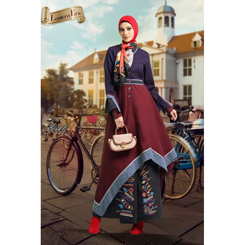 TUNEECA GAMIS QIARA T-0724002 TUNEECA LENTERA ERA /Gamis twopieces gaya modern elegant fashionable /