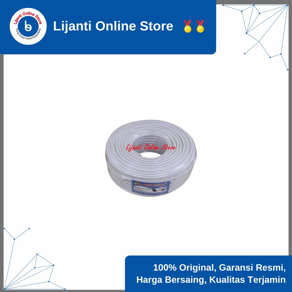 Anyvision Kabel CCTV RG59+Power 100 meter Original / Kabel CCTV RG59