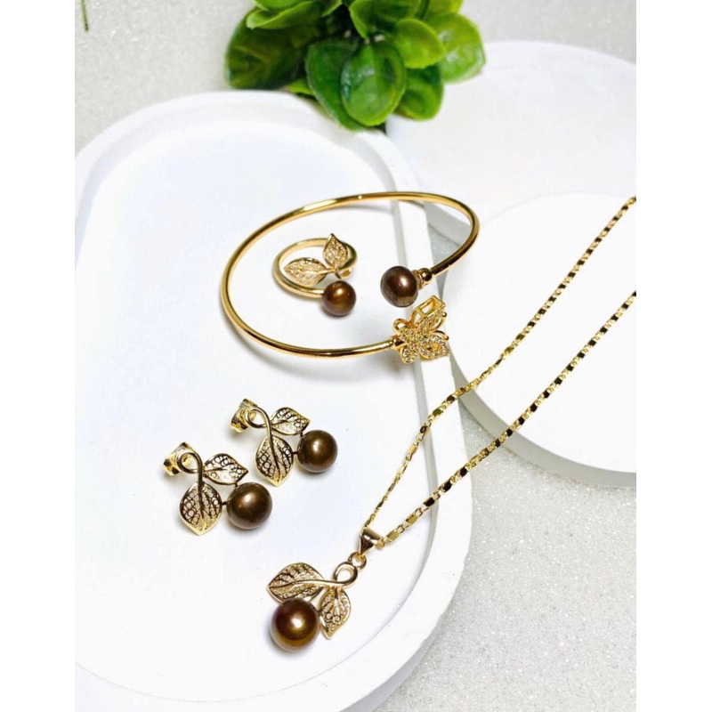 PERHIASAN SET RHODIUM MUTIARA TAWAR ASLI BERSERTIFIKAT