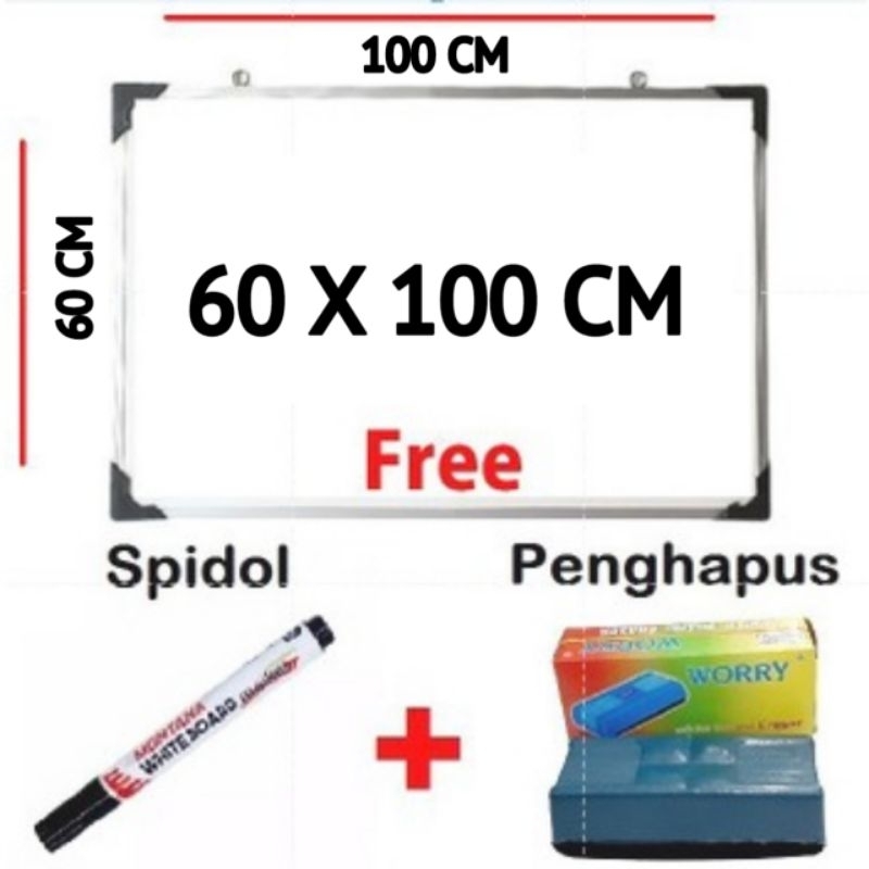 

PAPAN TULIS WHITEBOARD DUA SISI LIST ALUMUNIUM FREE SPIDOL DAN PENGHAPUS