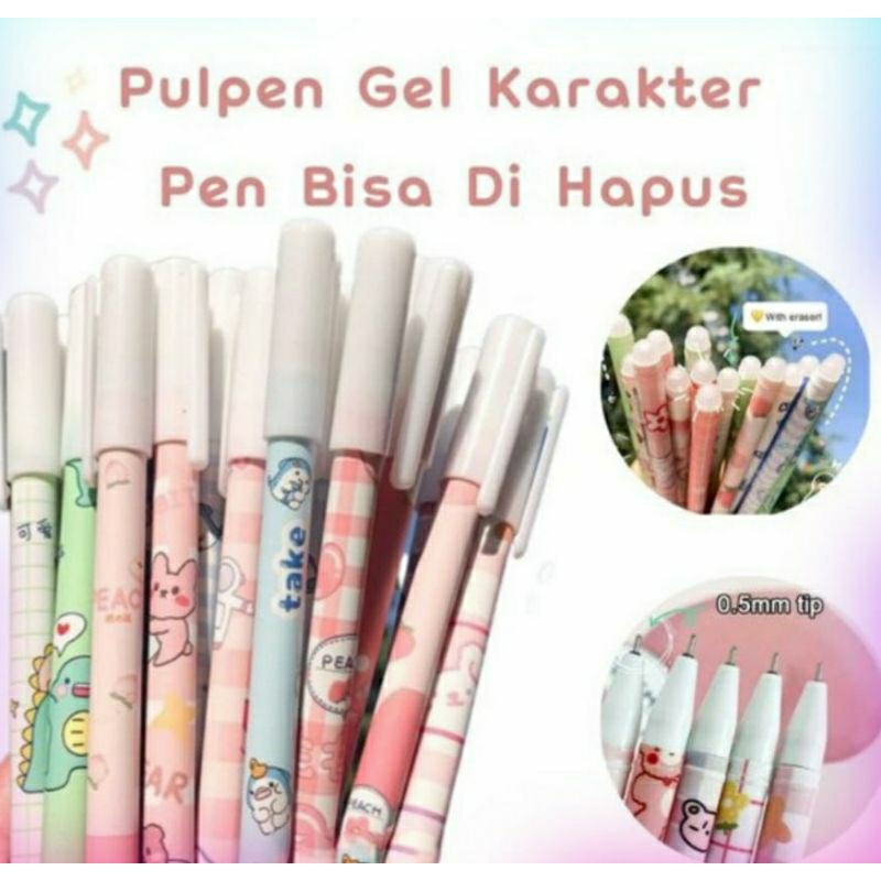 

Pulpen Gel Karakter Dapat Dihapus 0,5mm/Erasable Pen Ballpoint/Perlengkapan Menulis/Pena Dengan Penghapus