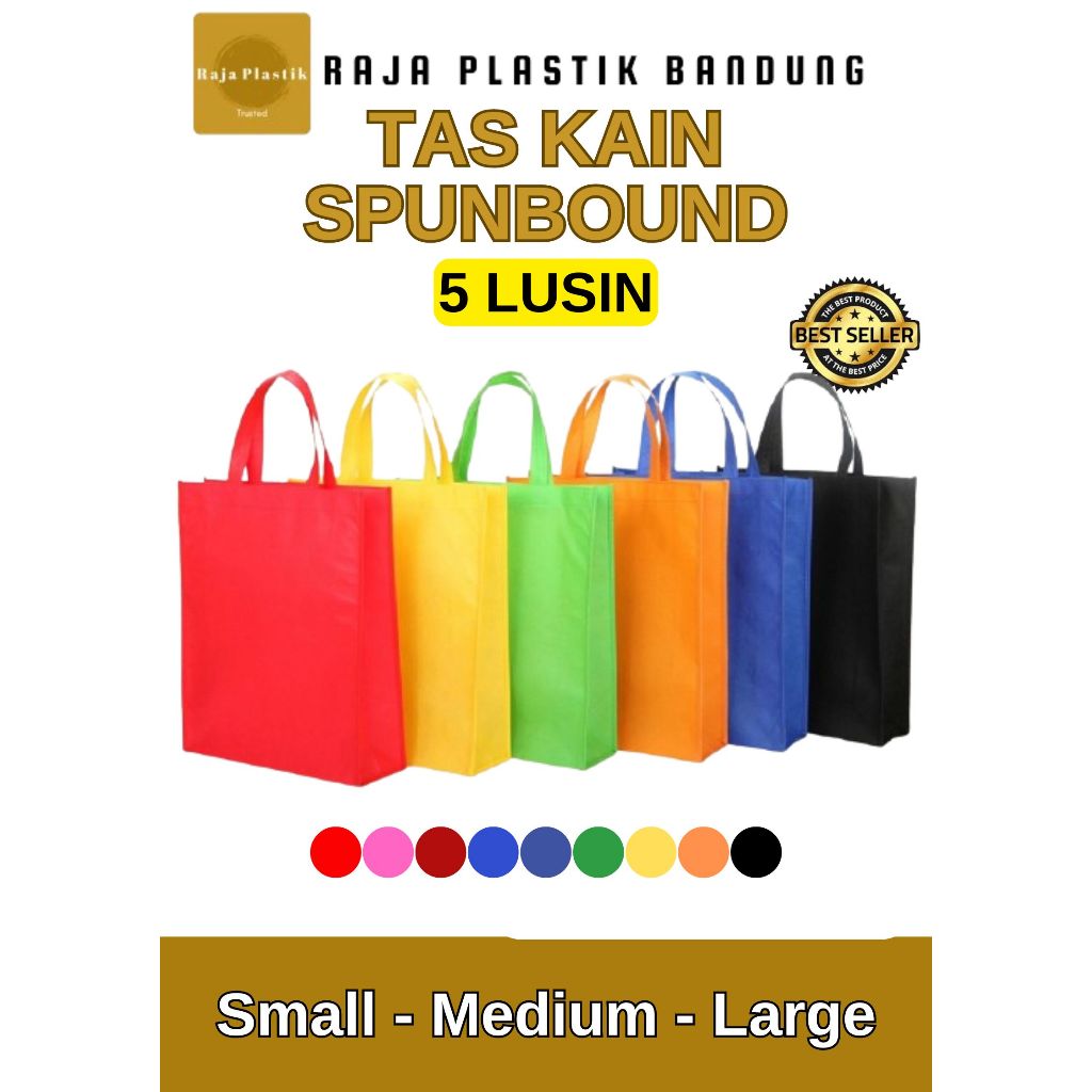 

Spunbound Goodie Bag I Tas Belanja Model Tali Handle I Kantong Kain 5 Lusin