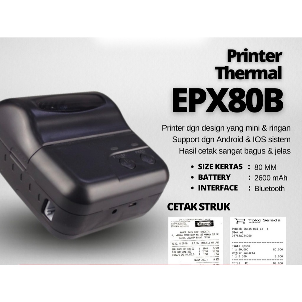 Cetak Resi Mini Printer Bluetooth EPPOS EPX80B - BG100247
